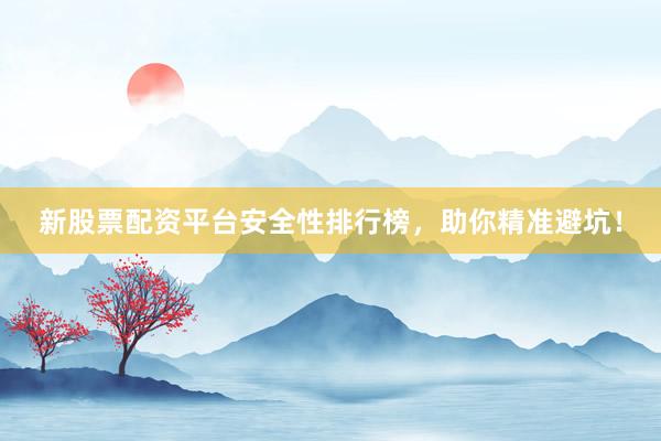 新股票配资平台安全性排行榜，助你精准避坑！