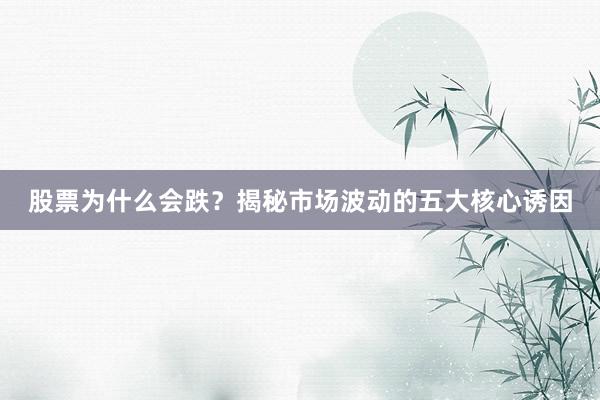 股票为什么会跌？揭秘市场波动的五大核心诱因