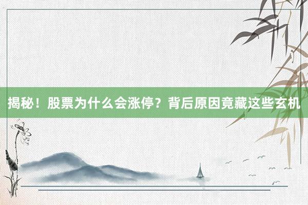 揭秘！股票为什么会涨停？背后原因竟藏这些玄机