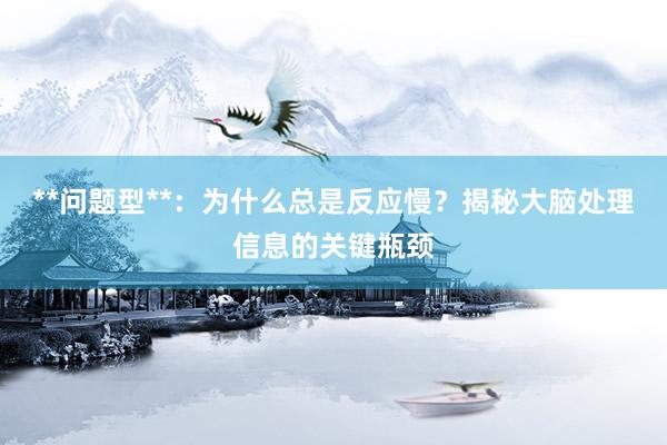 **问题型**：为什么总是反应慢？揭秘大脑处理信息的关键瓶颈