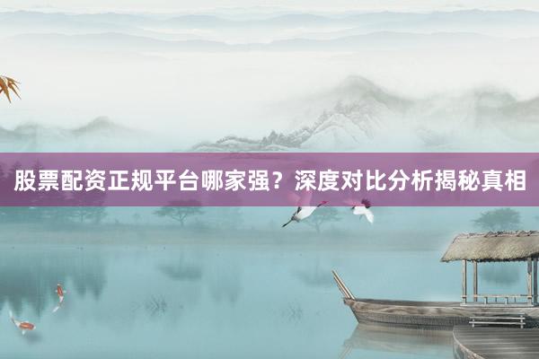 股票配资正规平台哪家强？深度对比分析揭秘真相