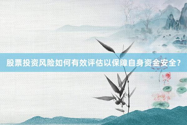 股票投资风险如何有效评估以保障自身资金安全？