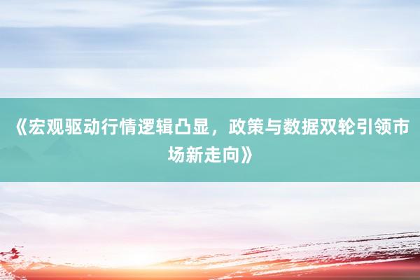 《宏观驱动行情逻辑凸显，政策与数据双轮引领市场新走向》