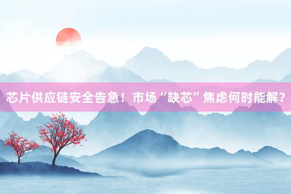 芯片供应链安全告急！市场“缺芯”焦虑何时能解？