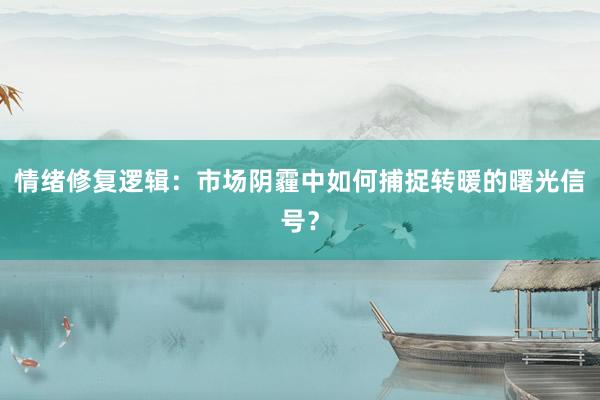 情绪修复逻辑：市场阴霾中如何捕捉转暖的曙光信号？