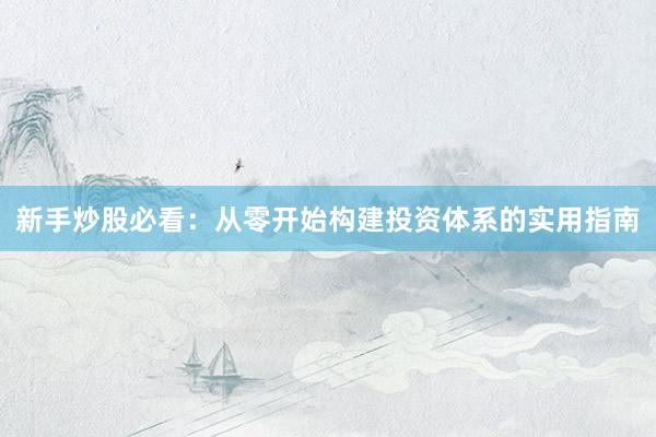 新手炒股必看：从零开始构建投资体系的实用指南