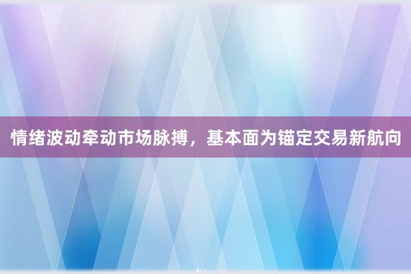 情绪波动牵动市场脉搏，基本面为锚定交易新航向