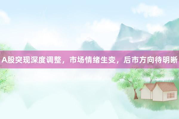 A股突现深度调整，市场情绪生变，后市方向待明晰