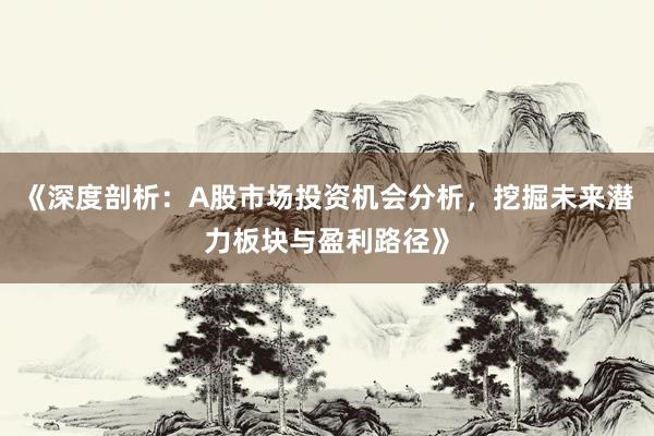 《深度剖析：A股市场投资机会分析，挖掘未来潜力板块与盈利路径》