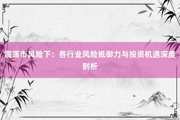 震荡市风险下：各行业风险抵御力与投资机遇深度剖析